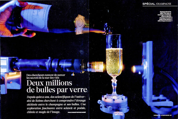 Parution dans le Figaro Magazine du reportage "Effervescience", la science du champagne.